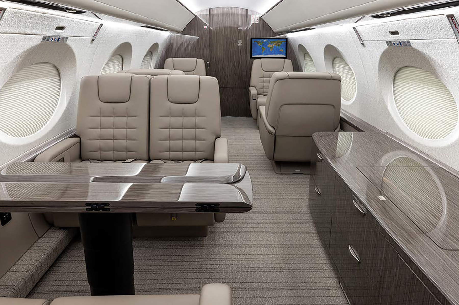 Gulfstream G500 private jet cabin
